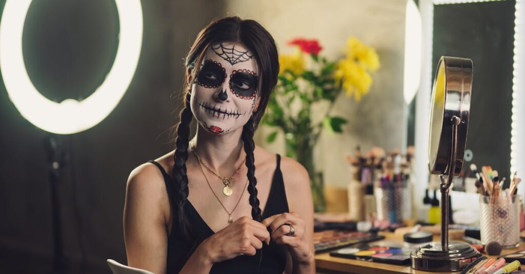 顔のたるみをリフトアップして見せるメイクのテクニック図解