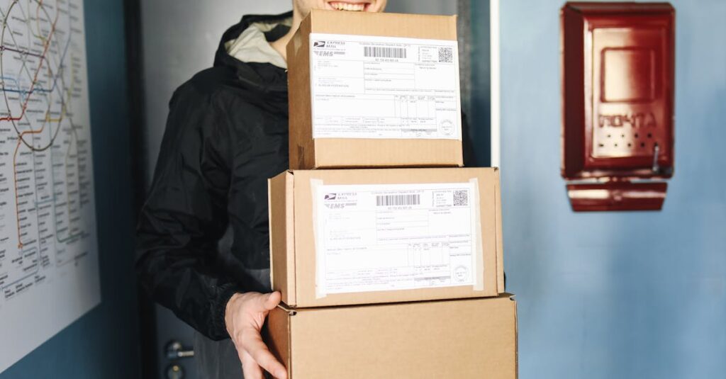 注文したスキンケア商品が自宅に配送されるイメージ