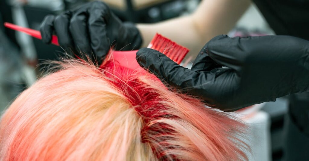 日ごとの髪の色の変化を並べた画像