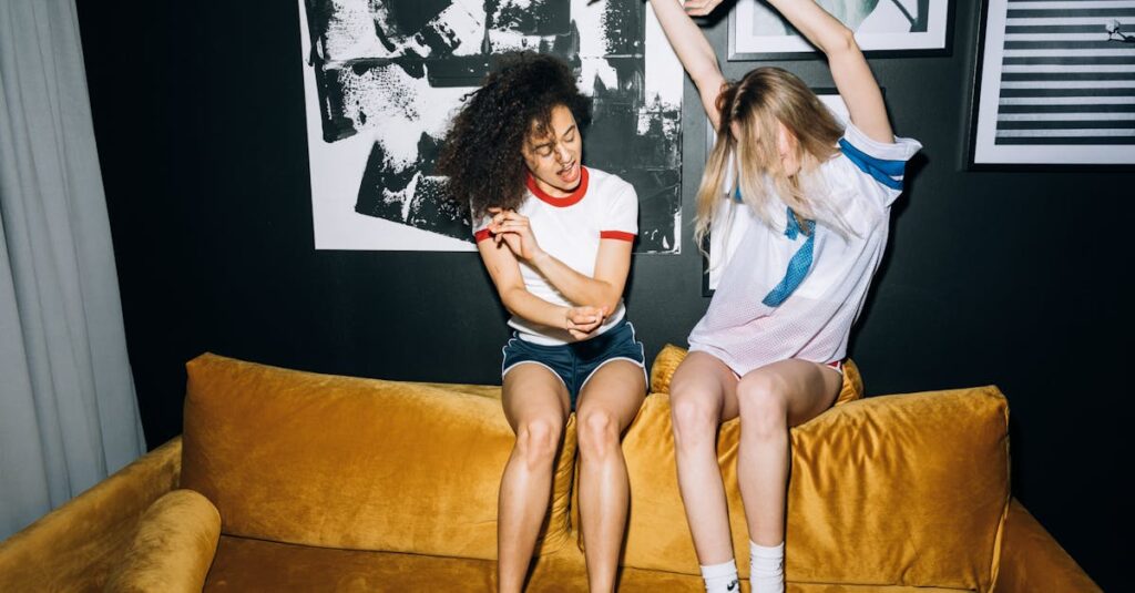 ダンスを始める前に不安そうな表情の女性。初心者でも安心できる環境が整っている