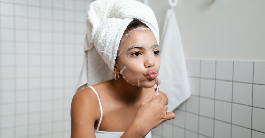 毛穴の黒ずみが改善された女性の鼻周りのアップ