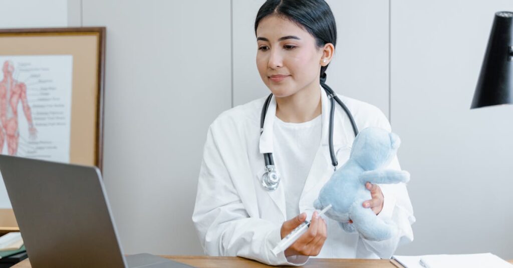 オンライン診療で医師と相談する様子